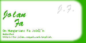 jolan fa business card